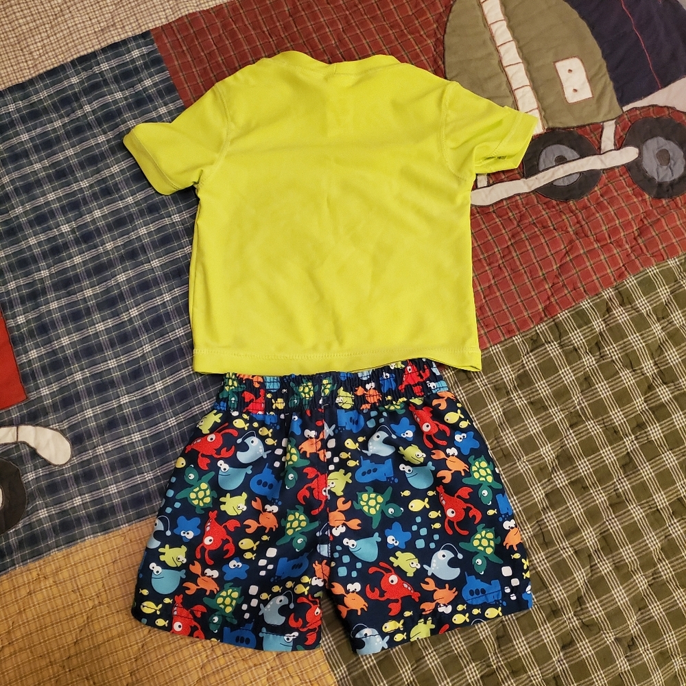 Swim Trunks and Rash guard Set - Picture 4 of 4